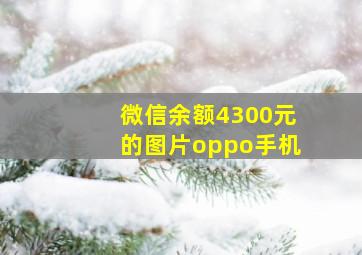 微信余额4300元的图片oppo手机