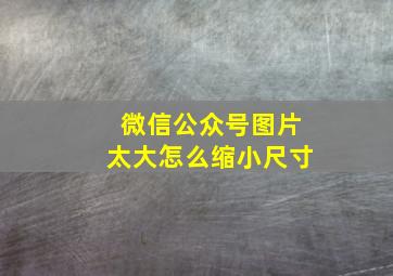 微信公众号图片太大怎么缩小尺寸