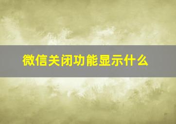 微信关闭功能显示什么