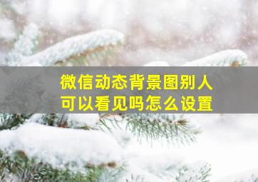 微信动态背景图别人可以看见吗怎么设置