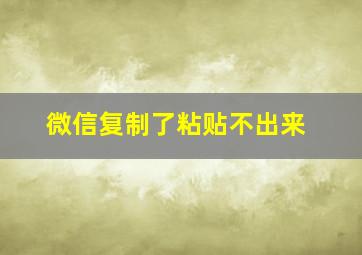 微信复制了粘贴不出来