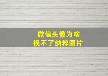 微信头像为啥换不了纳粹图片