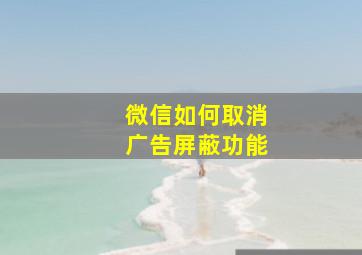 微信如何取消广告屏蔽功能