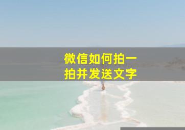 微信如何拍一拍并发送文字