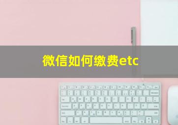 微信如何缴费etc