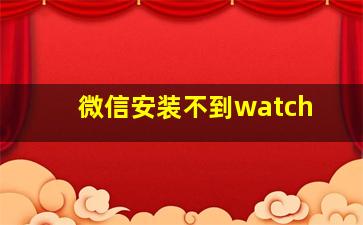 微信安装不到watch