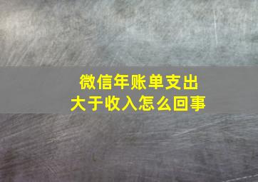 微信年账单支出大于收入怎么回事