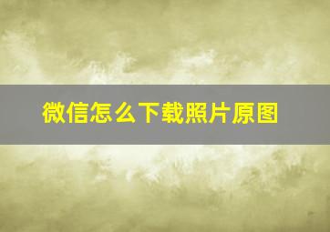 微信怎么下载照片原图