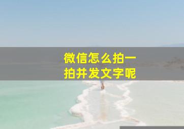 微信怎么拍一拍并发文字呢