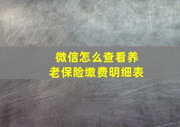 微信怎么查看养老保险缴费明细表