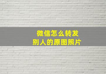 微信怎么转发别人的原图照片