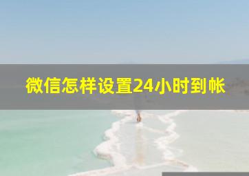 微信怎样设置24小时到帐