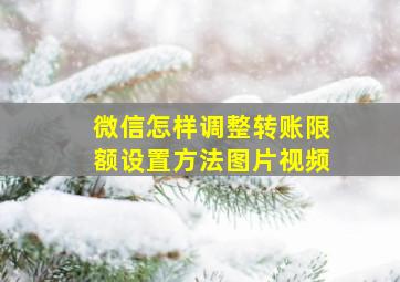 微信怎样调整转账限额设置方法图片视频