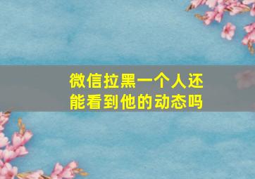 微信拉黑一个人还能看到他的动态吗