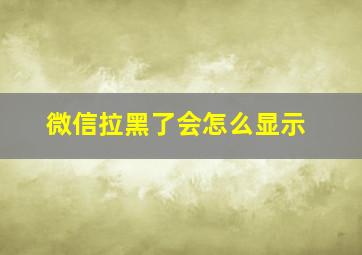 微信拉黑了会怎么显示