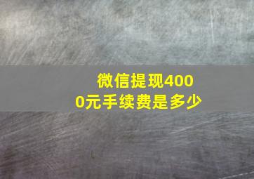 微信提现4000元手续费是多少