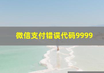 微信支付错误代码9999