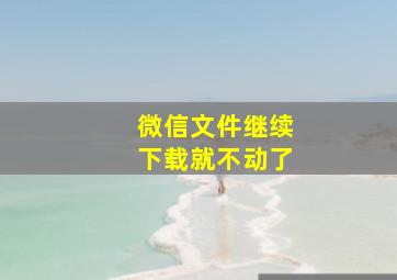 微信文件继续下载就不动了