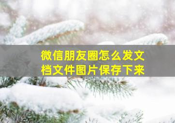 微信朋友圈怎么发文档文件图片保存下来