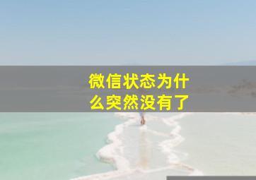 微信状态为什么突然没有了