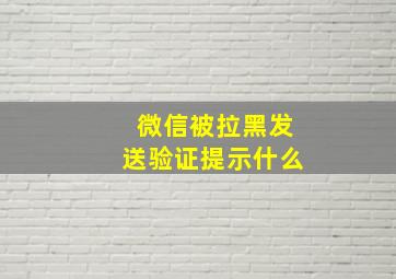 微信被拉黑发送验证提示什么