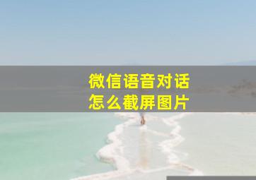 微信语音对话怎么截屏图片