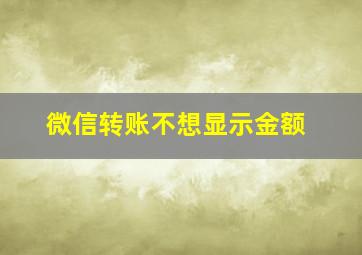 微信转账不想显示金额