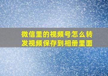 微信里的视频号怎么转发视频保存到相册里面