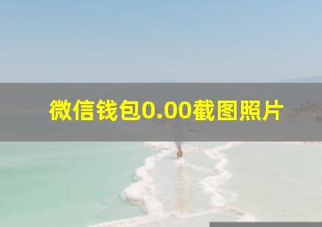 微信钱包0.00截图照片