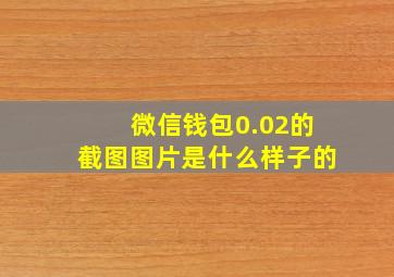 微信钱包0.02的截图图片是什么样子的