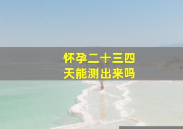 怀孕二十三四天能测出来吗