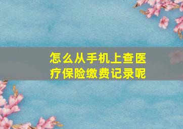 怎么从手机上查医疗保险缴费记录呢