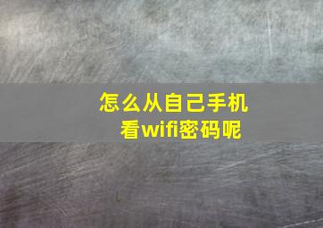 怎么从自己手机看wifi密码呢