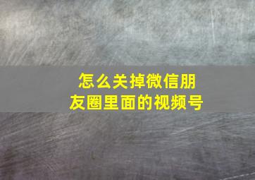 怎么关掉微信朋友圈里面的视频号