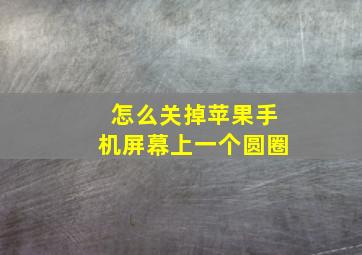 怎么关掉苹果手机屏幕上一个圆圈