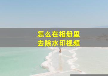 怎么在相册里去除水印视频