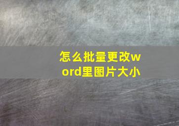 怎么批量更改word里图片大小