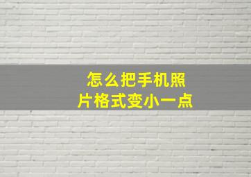 怎么把手机照片格式变小一点