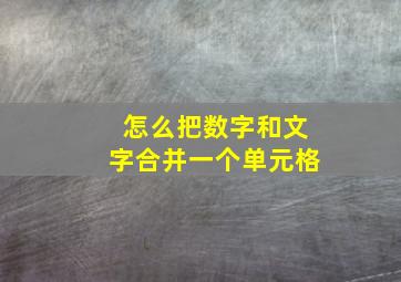 怎么把数字和文字合并一个单元格