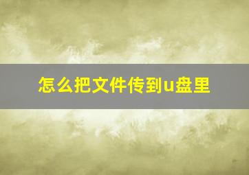 怎么把文件传到u盘里