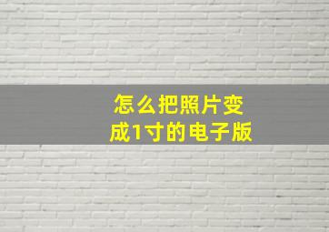 怎么把照片变成1寸的电子版