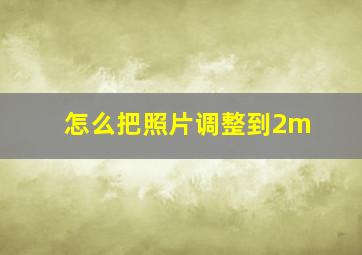 怎么把照片调整到2m