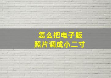 怎么把电子版照片调成小二寸