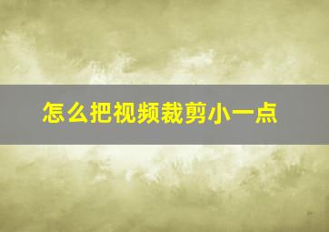 怎么把视频裁剪小一点