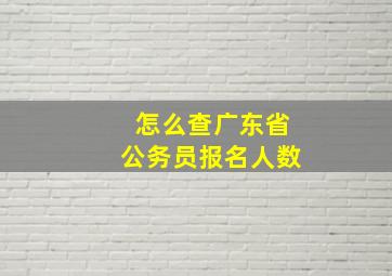 怎么查广东省公务员报名人数