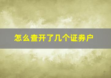 怎么查开了几个证券户