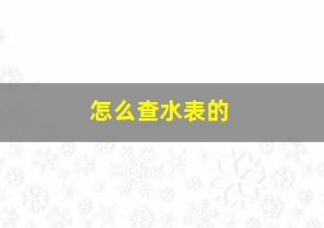 怎么查水表的