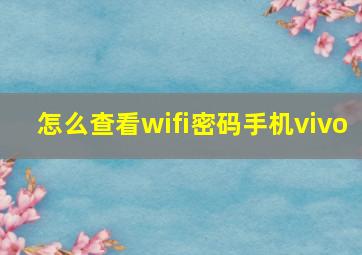 怎么查看wifi密码手机vivo