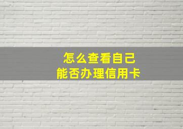 怎么查看自己能否办理信用卡