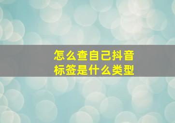 怎么查自己抖音标签是什么类型